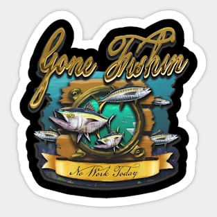 Gone Fishin Porthole Sticker